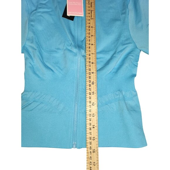 PrettyLittleThing Bright Blue Sport Seamless Bust Detail Zip-Up Jacket Size L - Picture 7 of 8